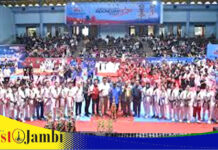 Wali Kota Jambi Maulana Buka Kejuaraan Taekwondo Piala Wali Kota Jambi 2025, Diikuti 500 Atlet